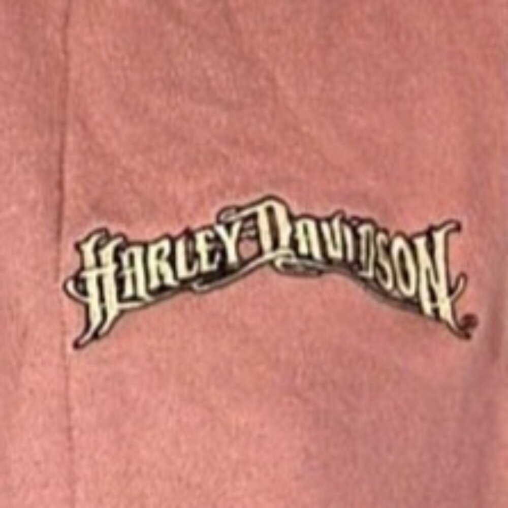 Harley-Davidson Womens Pink Hooded Sleeveless Zip-Up Vest L Cotton - Picture 2 of 6